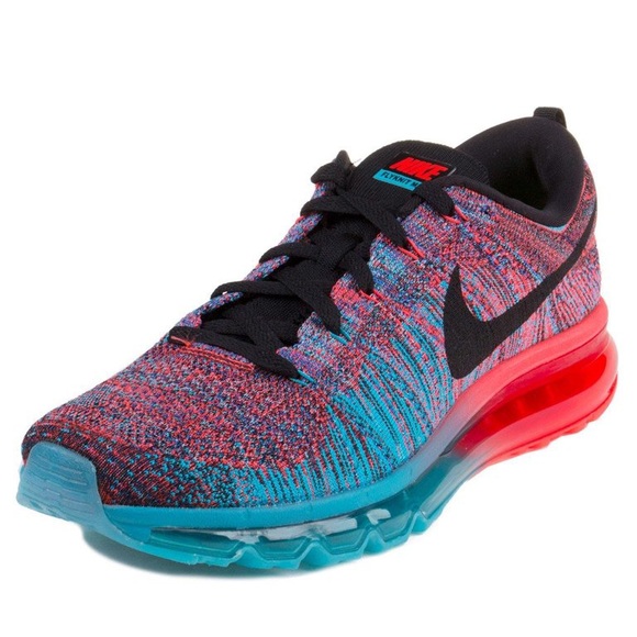 Nike Men's Flyknit Max Blue Lagoon/Black/Brght Crmsn Running Shoes - Picture 5 of 5